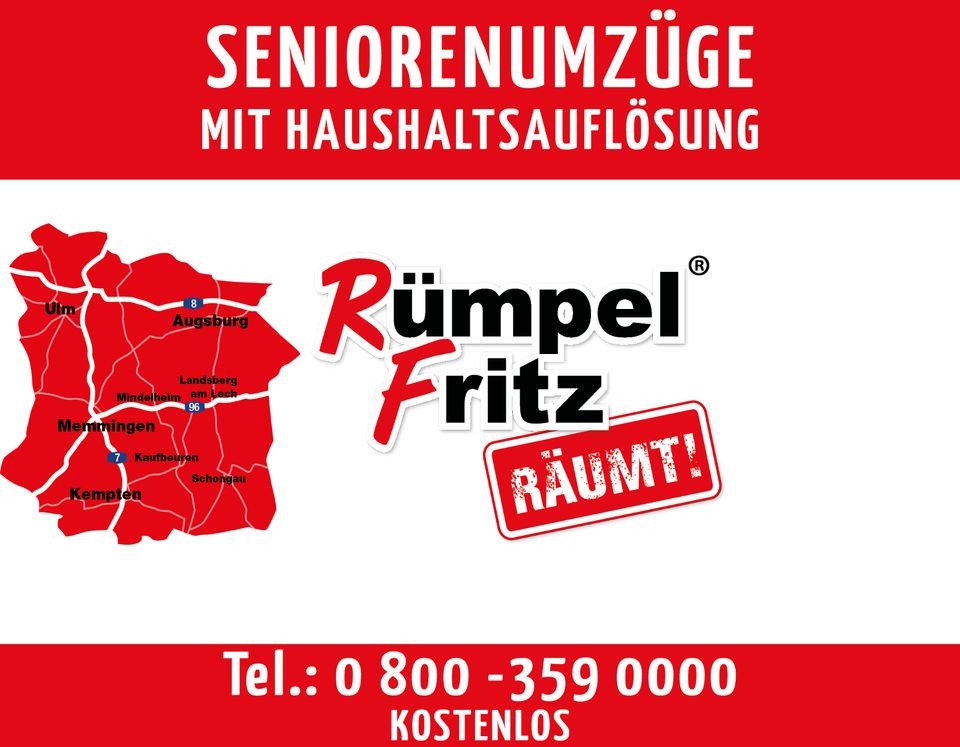 UMZÜGE Seniorenheim, Pflegeheim, betreute Wohnung im ALLGÄU in Türkheim