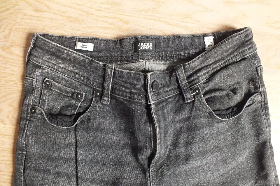 Jeans schwarz/anthrazit Jack & Jones Glenn Slim Gr. 170 in Krefeld