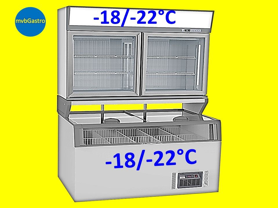 mvbgastro Sonderpreis ⚠ Supermarkt komplett Tiefkühlung Tiefkühltruhe 1454x850x2110mm Tiefkühlschrank Gefriertruhe Eistruhe Gefrierschrank Kühltruhe Kühlschrank Tiefkühl Kühl Gefrierkombination in Lübbecke 