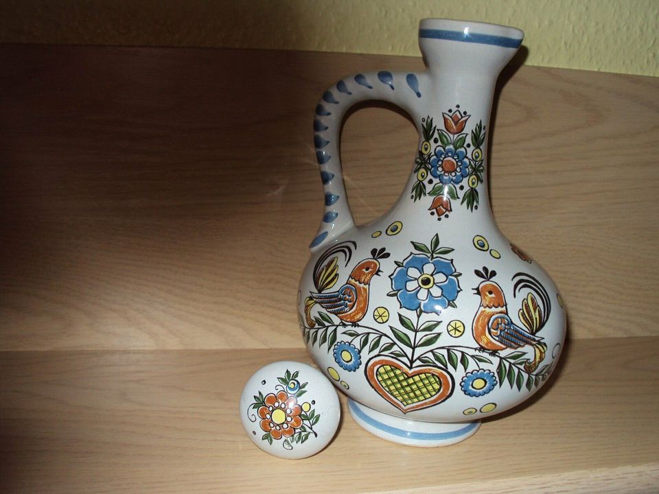 Ulmer Keramik Ornament Karaffe Krug Flasche mit Verschluss 0,7 L in Hohenlockstedt