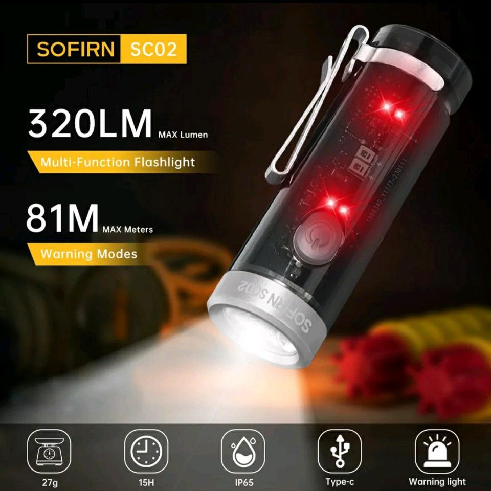 Sofirn SC02 Mini LED-Taschenlampe High CRI 320 lm USB-C in Düsseldorf