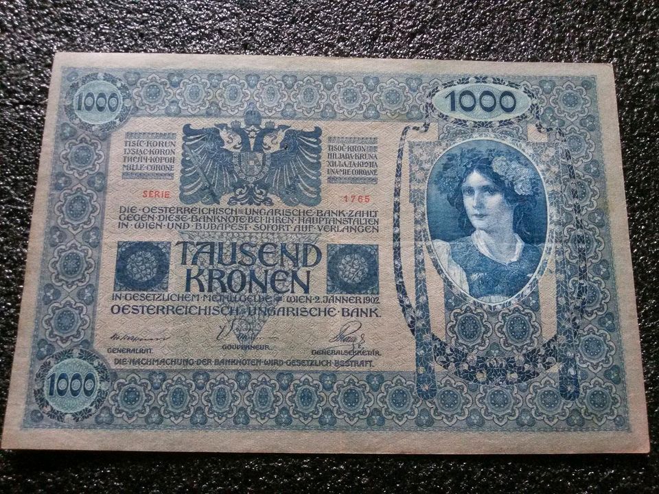 1000 Kronen Banknote Österreich 1902 in Kamp-Lintfort