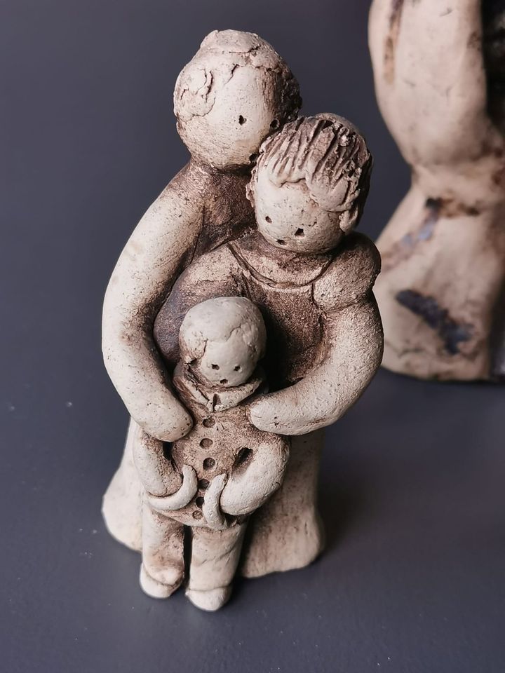 Figuren Schaf Lesen Hand Familie Menschen / Ton Keramik Kunst in Recklinghausen