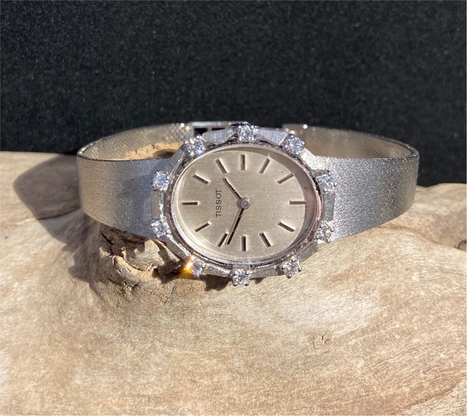 Tissot Damenuhr * 18K Weißgold * 10 Diamanten * 40 g in Dinslaken