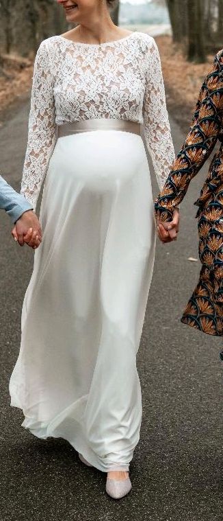 Brautkleid Umstand handmade 2 Teiler cremeweiß in Greven