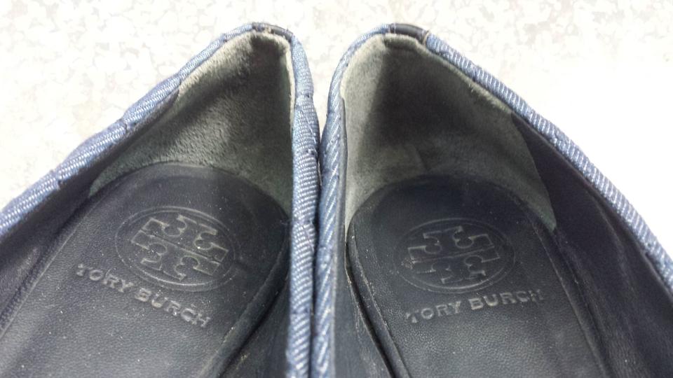 Tory Burch Reva Quinn Quilted Ballerina Flat Denim Gr. 8M in Marklohe
