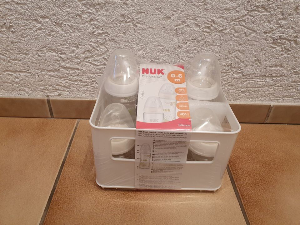 NUK First Choice+ Starter Set, Glas, Babyflaschen, neu in Holle