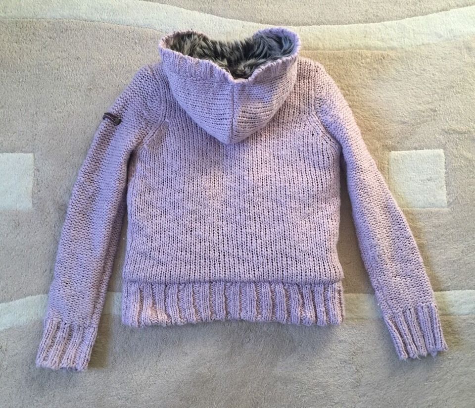 ❤️ SUBLEVEL Winterstrickjacke mit Webpelzfutter, Gr S, puder in Lachendorf