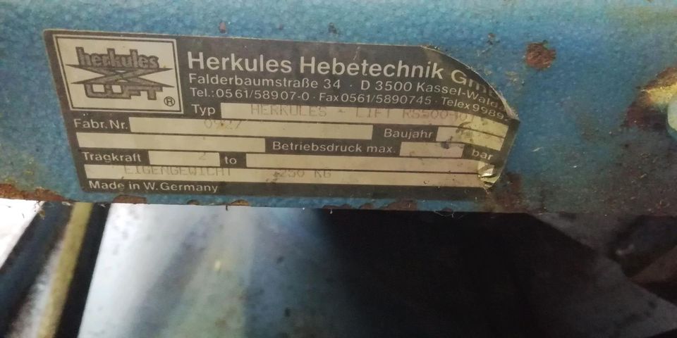 Herkules Lift RS 500-11 Pneumatik Hebebühne in Nittenau
