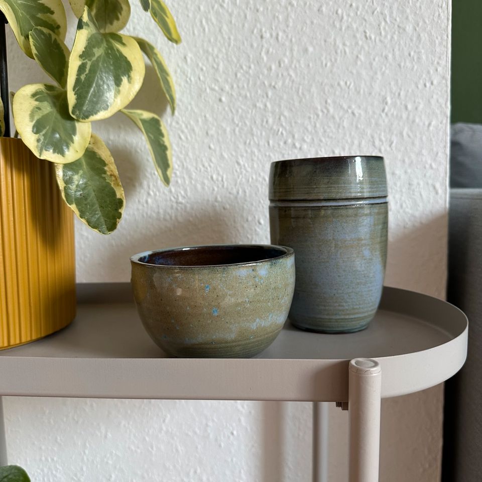 Handgemachte Keramik Schüssel Vase Set in Dresden