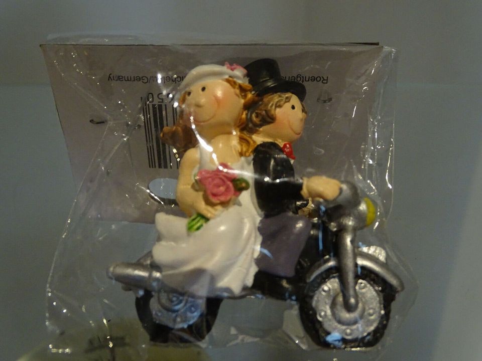 Hochzeitdekoration Hochzeitspaar Brautpaar mit Motorrad Dekofigur in Wiesbaden