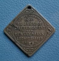 Plakette/Medaille um 1900 Stiftungsfest Turnverein Ludwigshafen Kiel - Russee-Hammer Vorschau