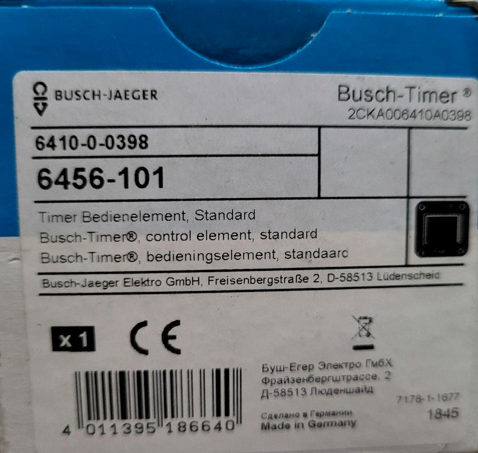 Busch jäger 6456-101 Standard Timer Bedienelemt in Herscheid