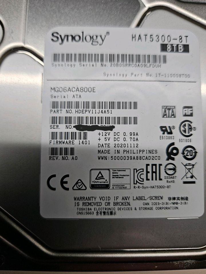 Synology 8TB-NAS-HDD, HAT5300-8T speziell f. NAS entwickelt in Dresden