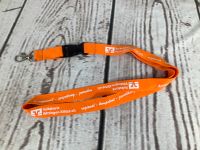 Schlüsselband Lanyard Orange Werbeaufdruck Volksbank Niedersachsen - Wittingen Vorschau