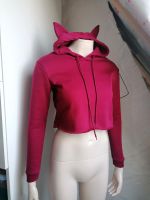 NEU weinrot croptop Hoodie mit Ohren Katzenhoodie Pullover Kapuze Niedersachsen - Weyhausen Vorschau