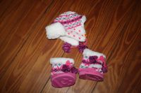 Build a Bear Wintermütze Winterstiefel weiß pink Boots Schuhe Harburg - Hamburg Heimfeld Vorschau