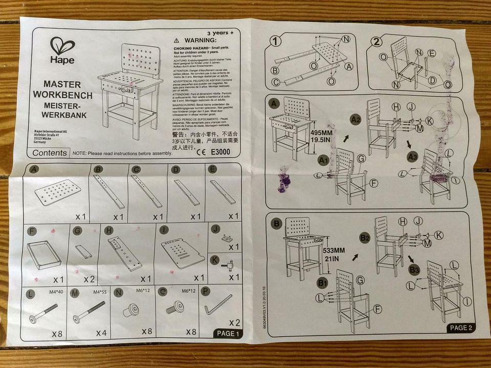 Hape Meister-Werkbank für Kinder inkl. Zubehör in Kiel