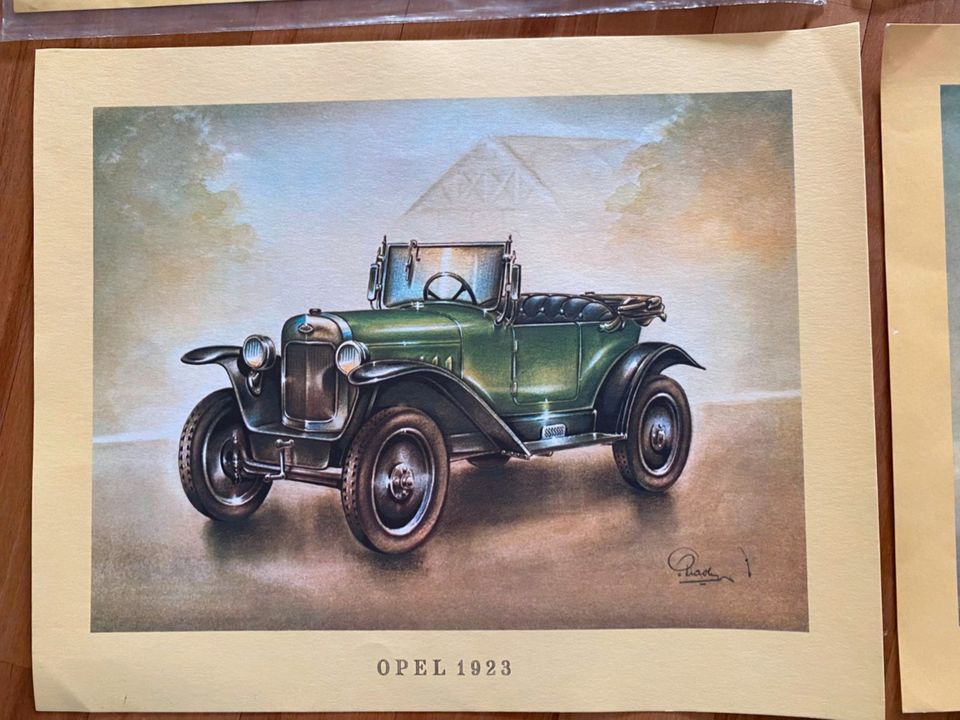 7 Aral Oldtimer Sammelbilder Poster Vintage 70er Kunstdruck in Veitsbronn