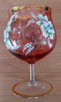 Glas, Weinpokal, rosa, handverziert, Emaille, Blumen, H 15,5 cm Baden-Württemberg - Mannheim Vorschau