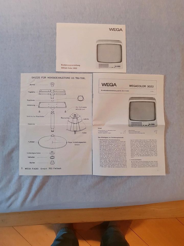 WEGA TV WEGAcolor 3022 Kundendienstanleitung/Bedienungsanleitung in Schwäbisch Gmünd