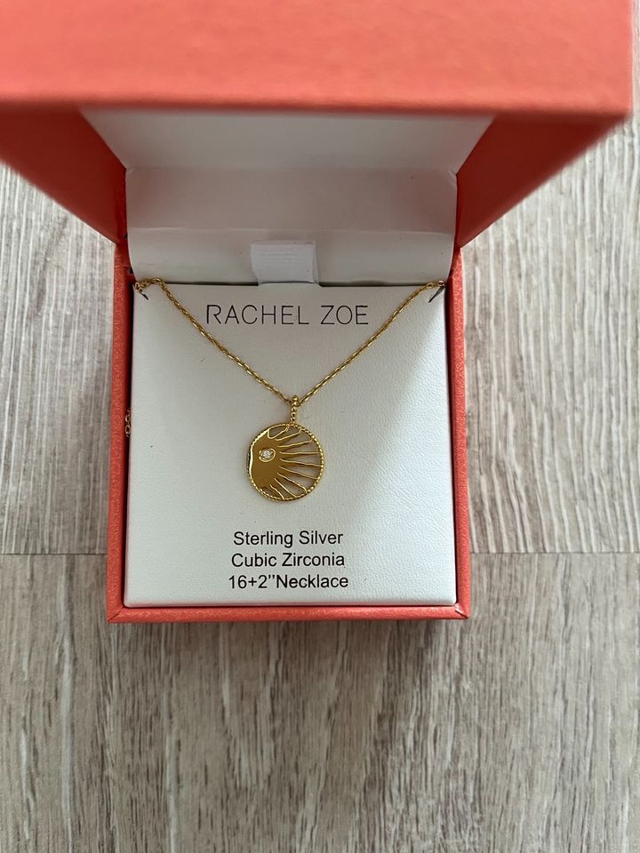 Halskette RACHEL ZOE Sonne 925er Silber vergoldet gold NEUW. in Brunsbuettel