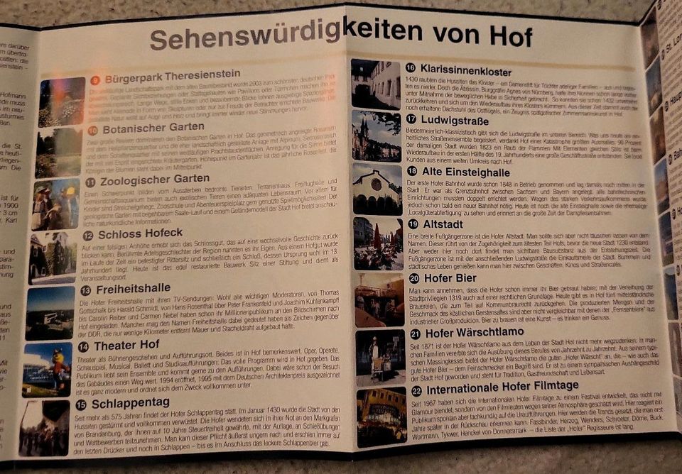 Spiel Hof Saale Memory - City-Memo mit Stadtplan und Erläuterung in Neundorf 