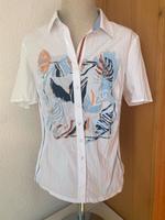 Weiss bunte Bonita Bluse Hemd Größe 42 ca. Grösse XL Sachsen-Anhalt - Halle Vorschau