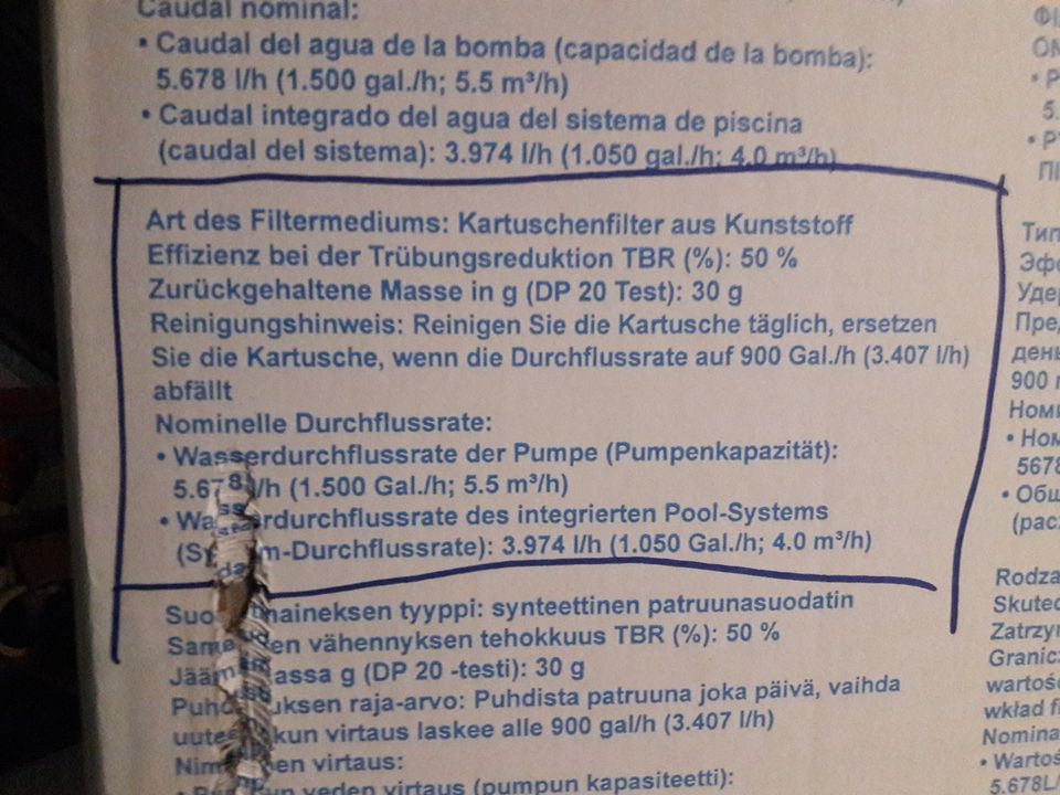 Neuwertige große POOL-Pumpe 5,5 m³/h für z.B: POOL- BESTWAY etc.! in Nümbrecht