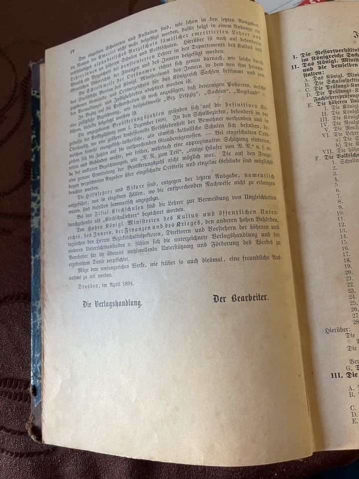 schul-statistik Königreich Sachsen 1894 alt Rarität rar in Bischofswerda