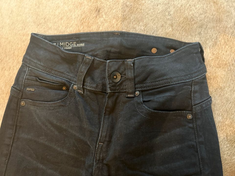 G-Star, Jeans, schwarz, Midge Saddle 25/34 in Baindt