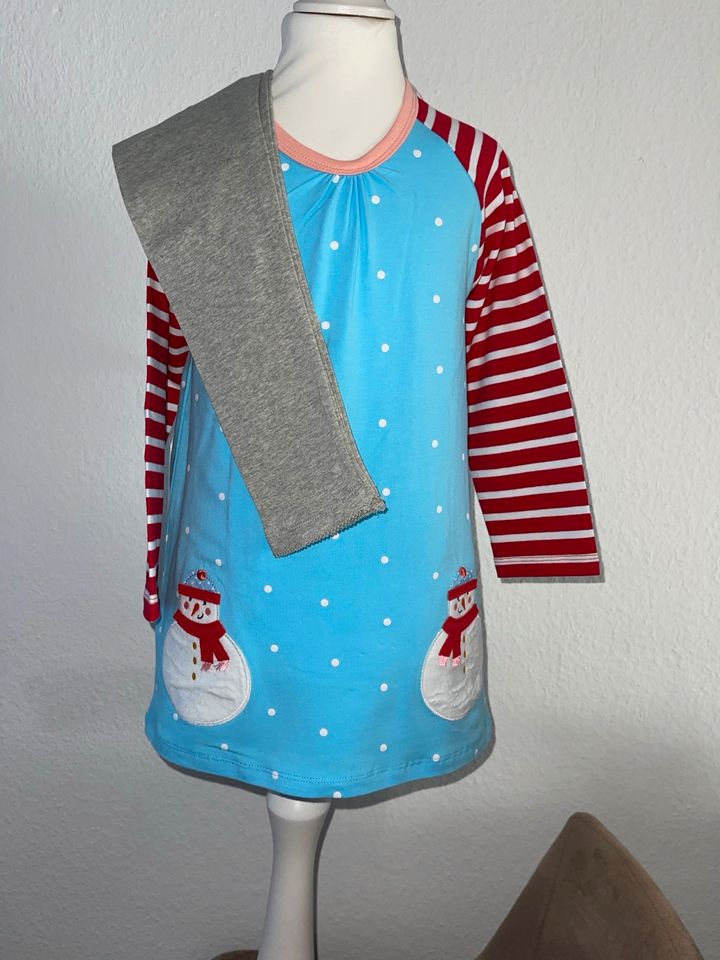 Süßes Kleid Schneemann Winter Weihnachten mit Leggings 120 in Brühl