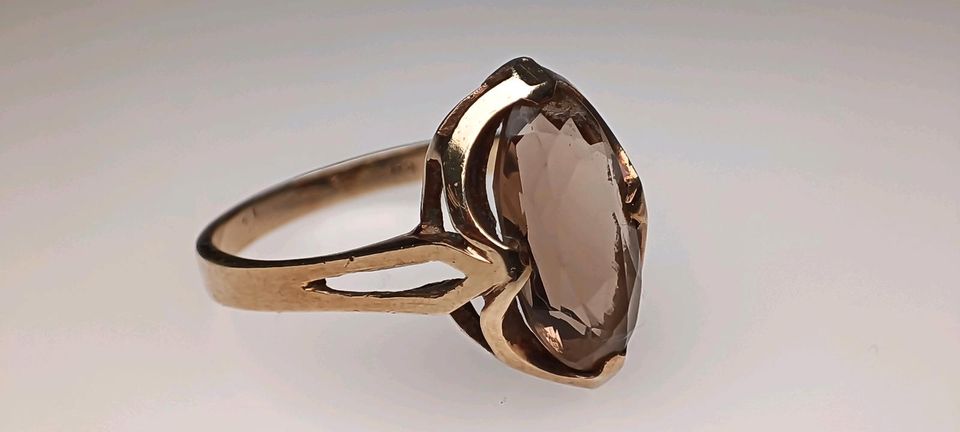 Vintage Rauchquarz Ring 333 Gold 8 k 57 in Reinstorf