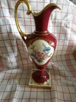 Lindner Vase Henkelvase  31 cm hoch Rot / Gold Blumenmotiv Hessen - Schlangenbad Vorschau