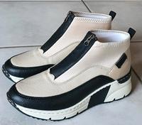 Rieker Stiefeletten Gr.40 beige schwarz Kombi NEU Keilabsatz Bayern - Drachselsried Vorschau