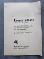 Kreidler Florett Ersatzteilliste vorläufige Ausgabe 1965 Neuteile Hessen - Korbach Vorschau