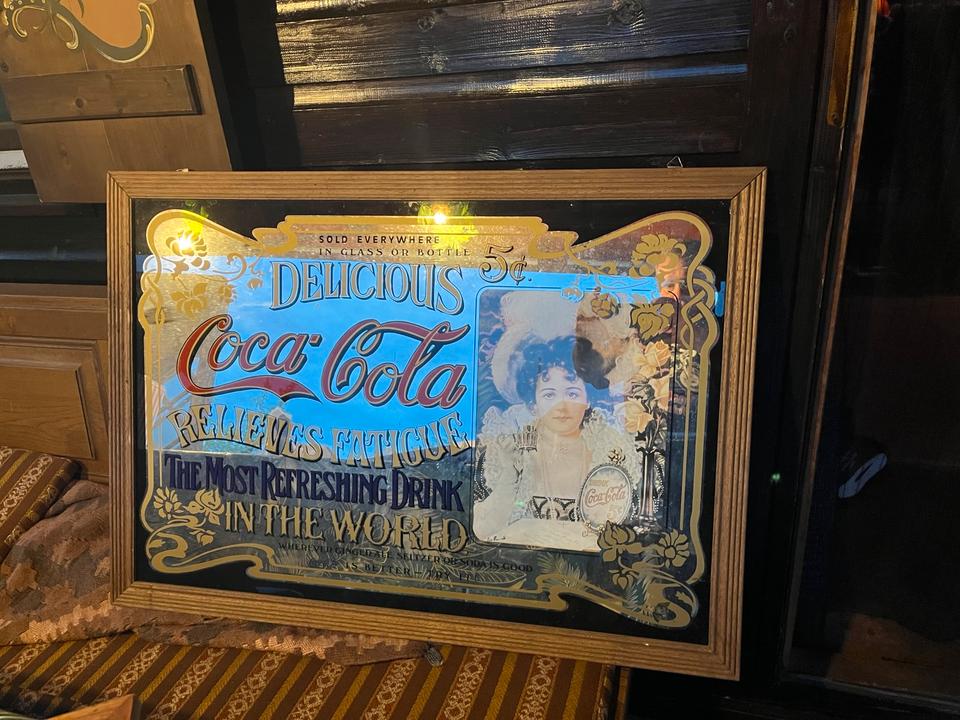 Werbeschild coca cola Eichbaum Werbespiegel antik Cola Werbung in München