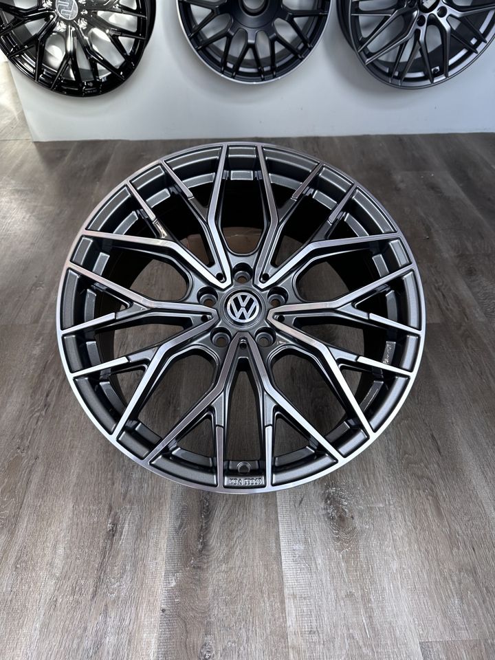 Wheelworld WH37 19 Zoll Felgen für VW Golf 5 6 7 8 Passat Scirocco Arteon Phaeton Sharan GTI GTD GTE egolf 6R 7R 8R B5 B6 B7 B8 CC 3C 13 3H R 3D 7N Sommerräder Winterräder grau poliert Volkswagen in Neckarsulm