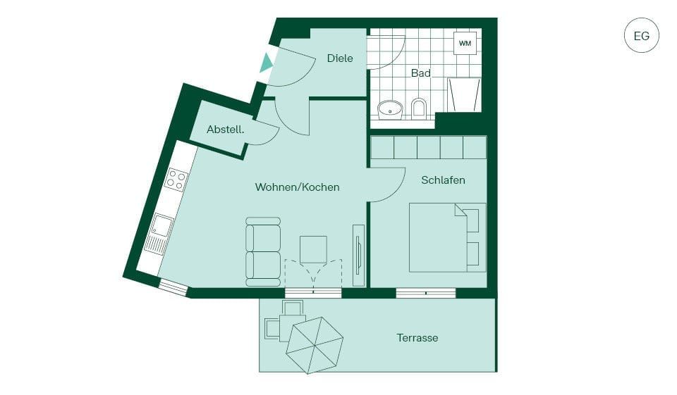 Moderne Zweizimmerwohnung als Wohnen auf Zeit in Bernau in Bernau