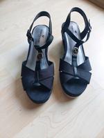 Sandalen mit Keilabsatz Tom Tailor 40 schwarz Bayern - Lichtenfels Vorschau