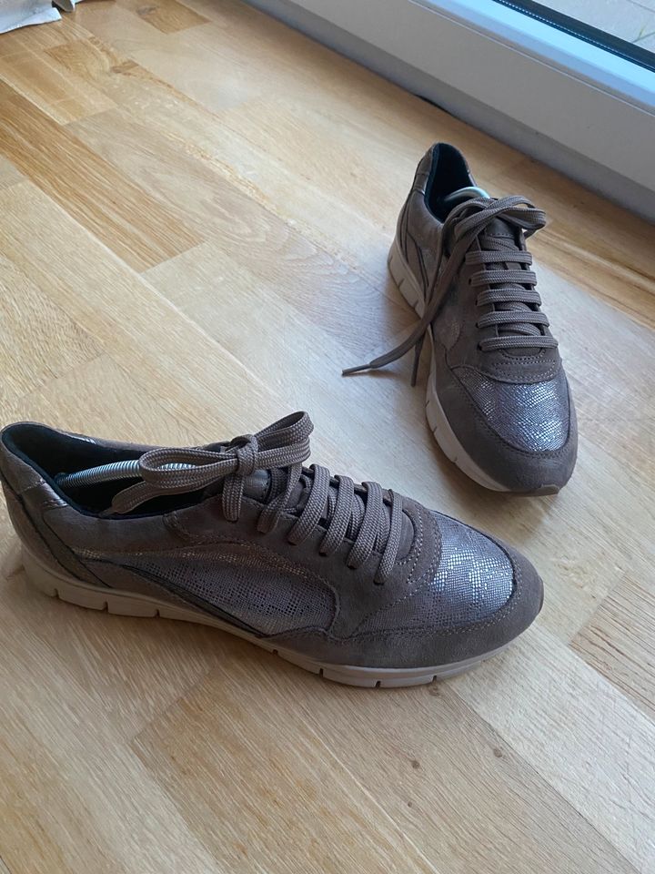 Geox Sneaker 40 Damen beige braun silber in Darmstadt