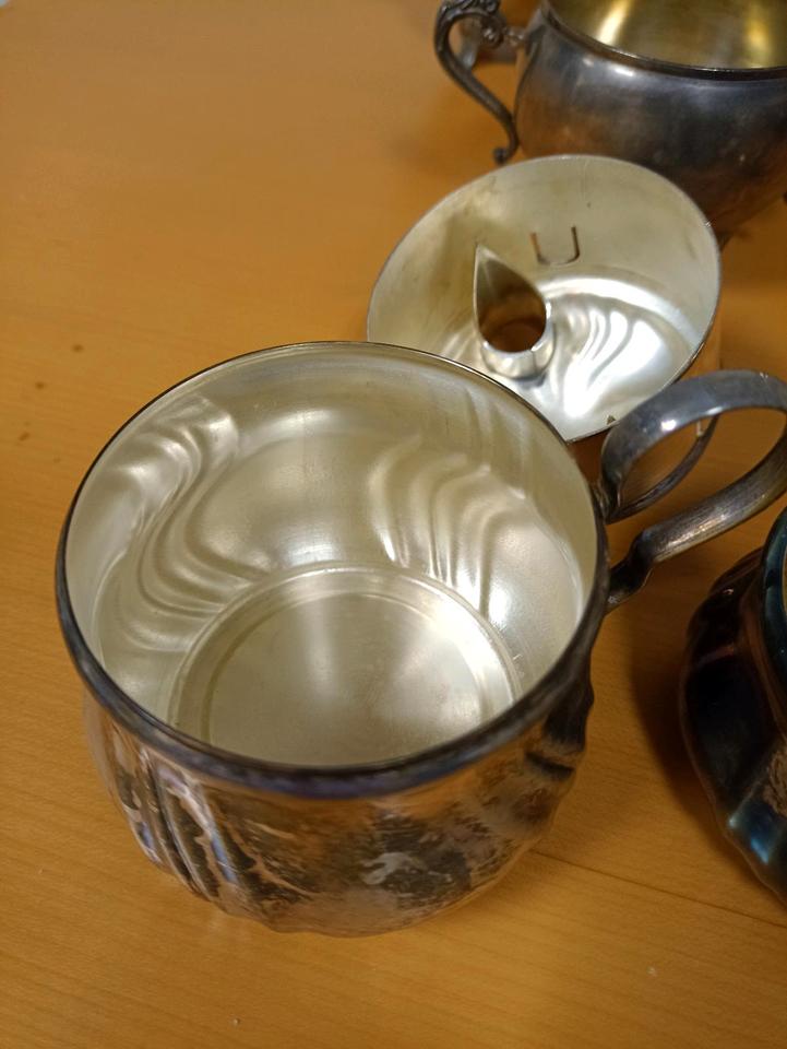 Konvolut versilberte (Silber?) Küchenutensilien - alt Handarbeit in München