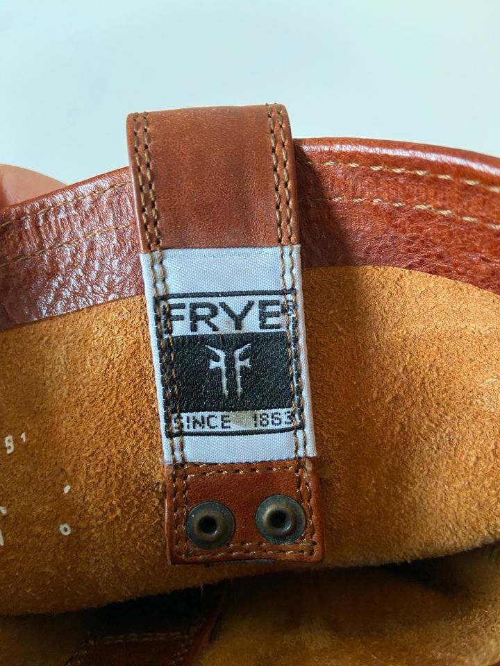 Frye Echtleder Stiefel braun rot Größe 39,5 in Schwabenheim an der Selz