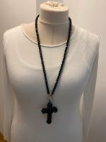 Halskette lang schwarz Kristallperlen Kreuz inkl. Versand Kreis Pinneberg - Wedel Vorschau