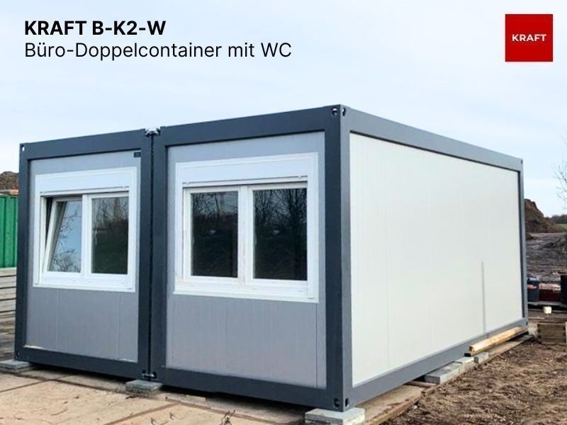 Bürocontainer Doppelcontainer mit WC / Toilette (NEU) 605x490 cm in Witten