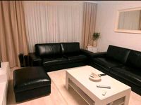 Couch / Sofa Set 3-Teilig Leder schwarz mit Hocker Hessen - Kassel Vorschau