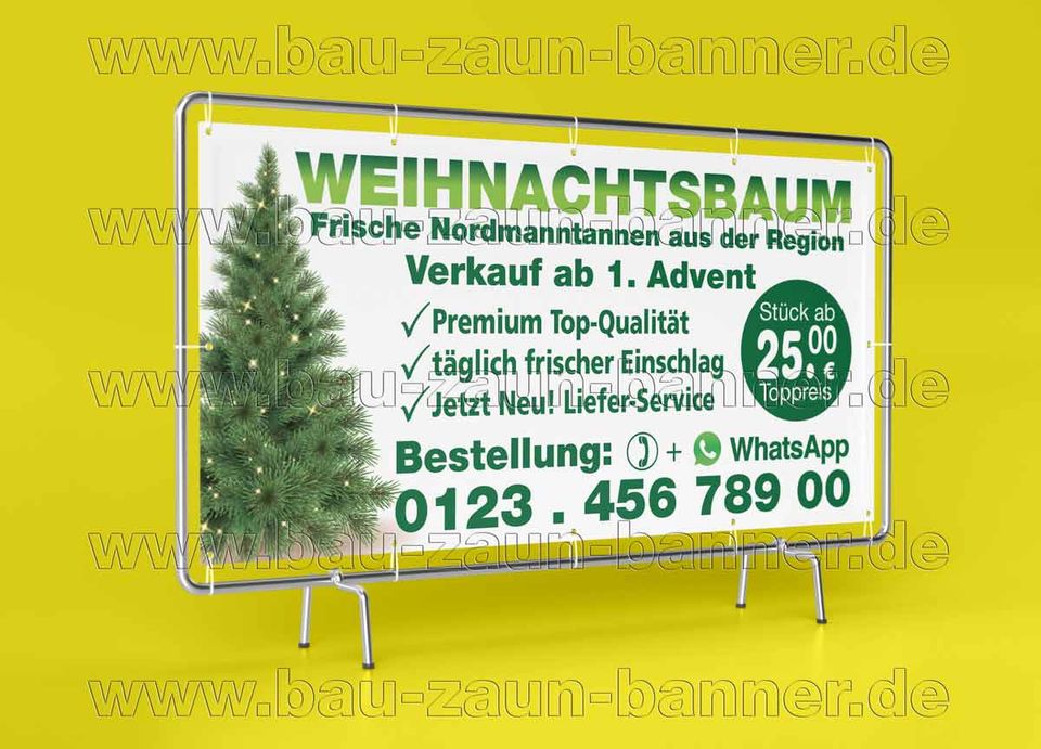 Weihnachtsbaum-verkauf - Christbaum Bau-Zaun-Banner Werbung in Hamburg