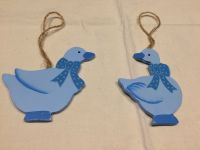 Osterschmuck, Enten-Paar aus Holz in blau, 8 cm groß Baden-Württemberg - Murr Württemberg Vorschau