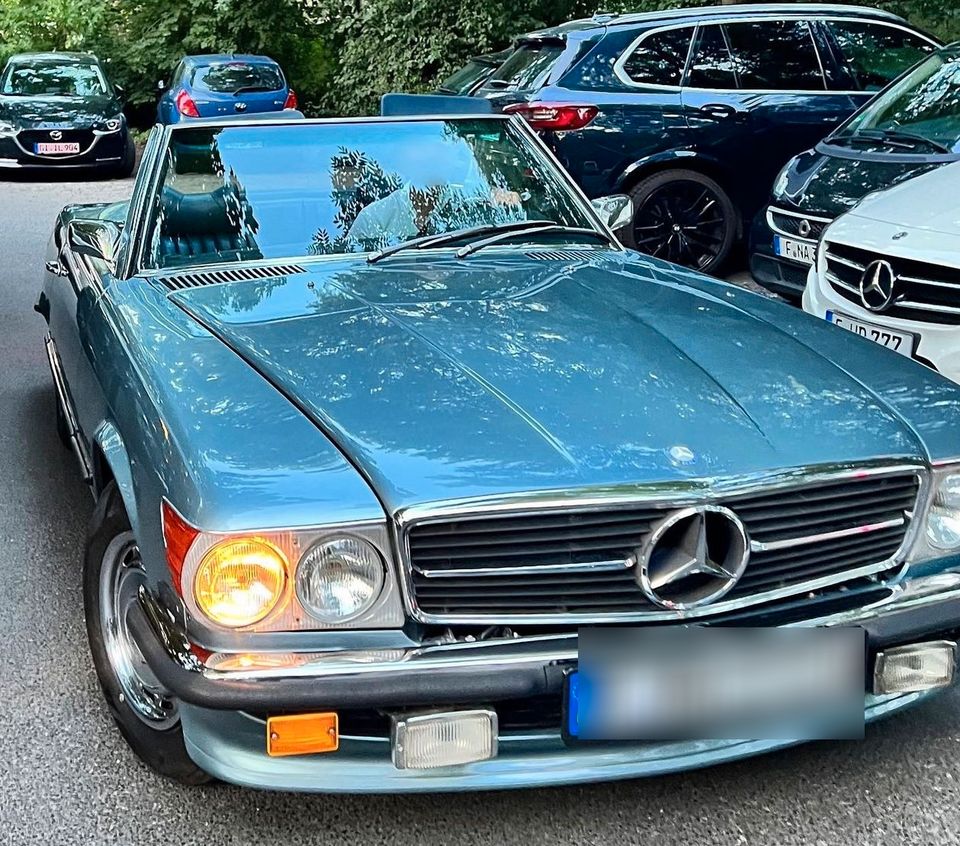 Mercedes SL 450 R107 V8 1975 Oldtimer Blau Chrom in Frankfurt am Main