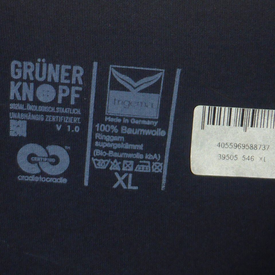 D.-Shirt 3/4 Arm Größe 46 XL Marke Trigema GRÜNER KNOPF NEU in Weiden (Oberpfalz)